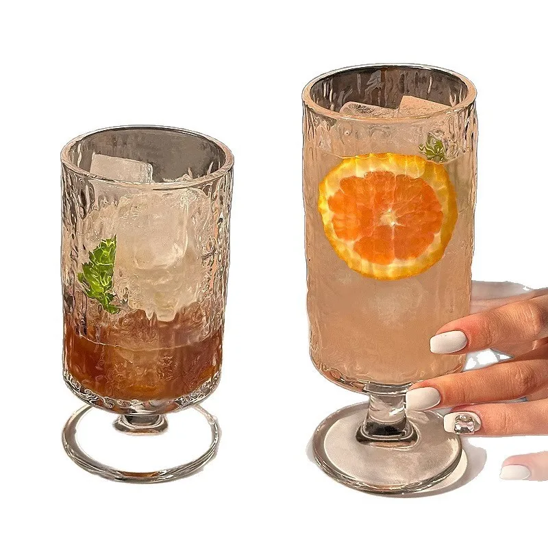 

CX high-foot juice glass household high-value tree pattern straight tube creative transparent fruit tea