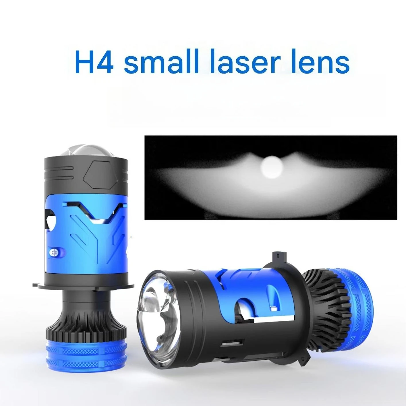 100W M01Y H4 Bi LED Projector Headlight with Halo Single Cup Motorized Lens Direct Beam Fish Eye High Low Car LED Headlamp 12V