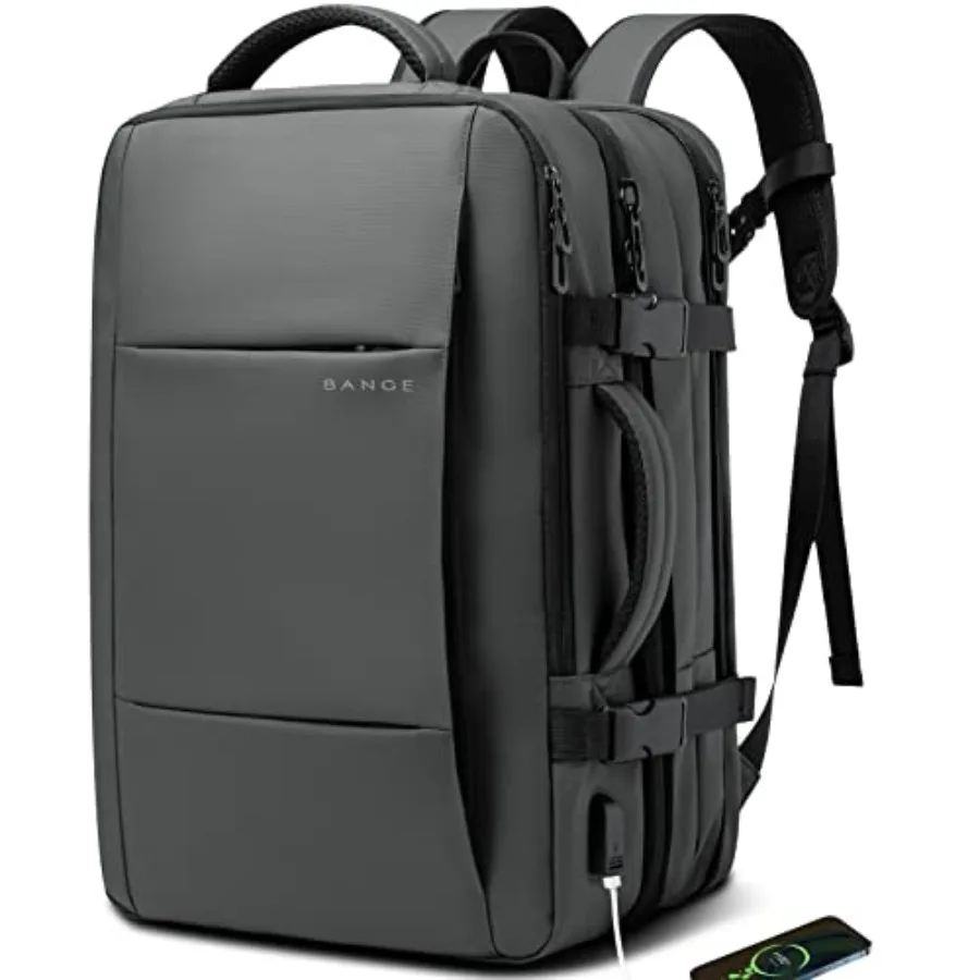 

45L Carry-on Backpack, Expandable Travel Backpacks for Airplanes, Convertible Weekend Backpack Briefcase for Traveling, Water R