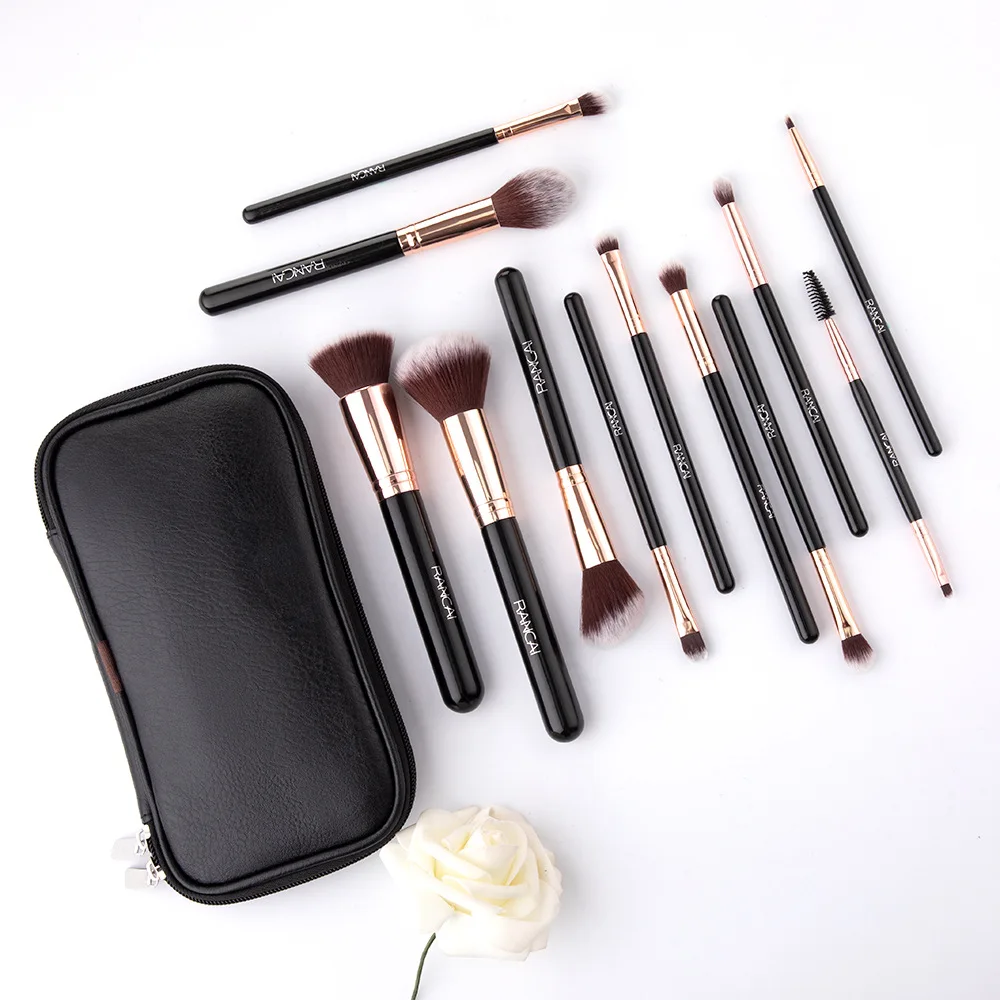 12Pcs Make-Up Pinsel Set Weiche Detail Lose Pulver Lidschatten Highlighter Foundation Concealer Frauen Make-Up-Tool