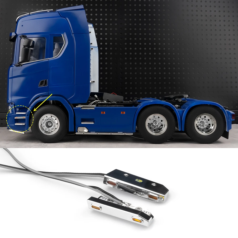 Trinood metal pedal luz pé lâmpada para 1/14 tamiya rc caminhão basculante 770s scania atualizar peças