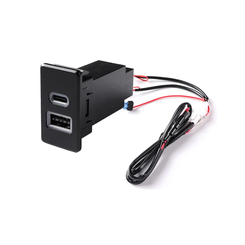 12V Quick Dual Port Charge USB QC3.0 Type-C PD Interface Socket Fast Car Charger For Nissan Paladin Patrol Y60 Y61