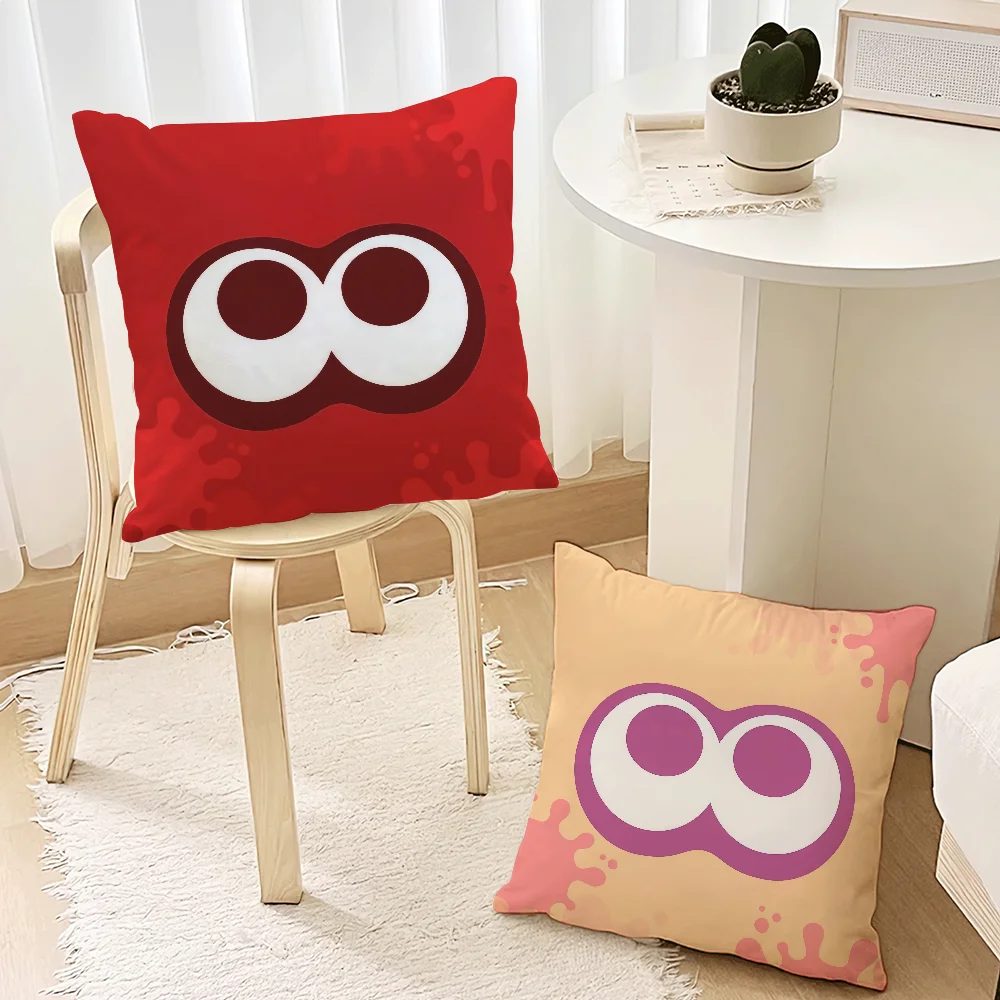 Game S-Splatoon Cute Squid cushion cover For Bedroom Car Coffee Shop Room Soft and Living Room Sofa Decorative Pillow Cover Case