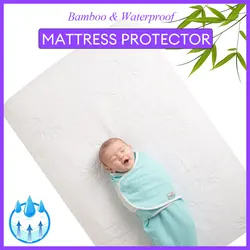 Crib Mattress Protecror Bamboo Viscose Breathable Crib Mattress Pad Cover with Deep Pocket
