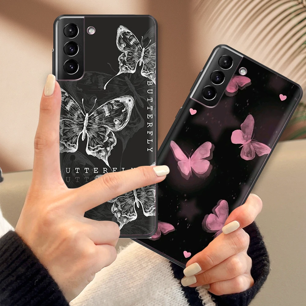 Phone Case For Samsung S22 Ultra Case Soft Black Silicone Cover For Samsung Galaxy S22 Plus S 22 Ultra Cases Shockproof Shells