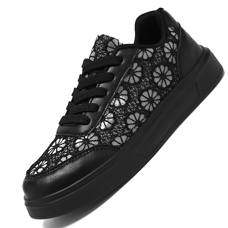 

Женские модные кроссовки с перфорацией, дышащие сетчатые повседневные кеды на шнуровке для путешествий и пробежек, размеры 36-42