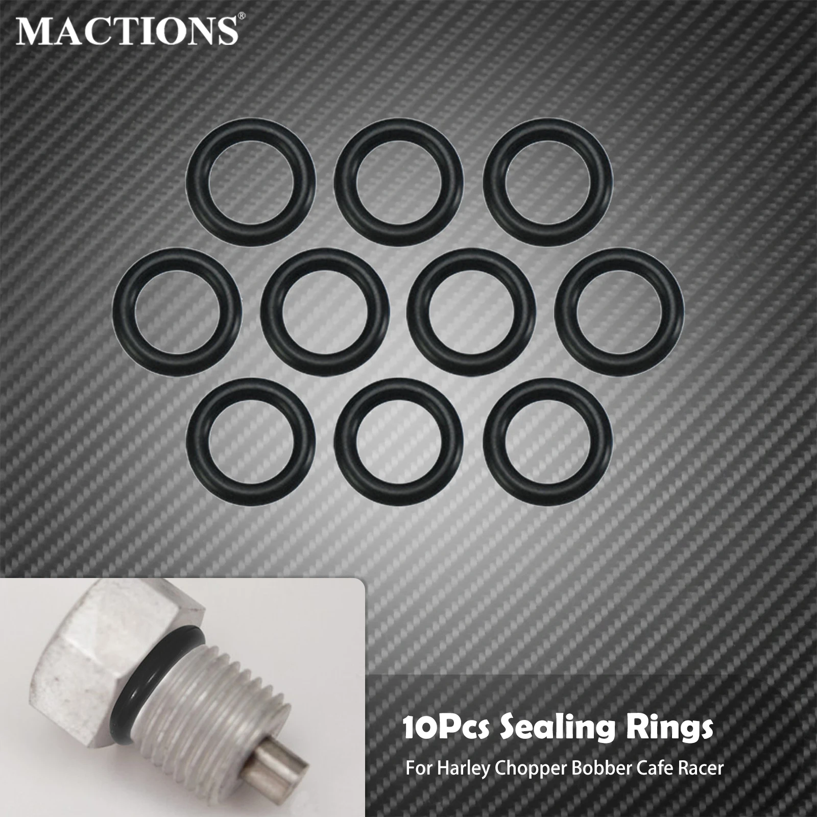 10Pcs Motorcycle Sealing Ring Engine Transmission Twin Cam Oil Drain Plug 1105 O-Ring For Harley Sportster Touring Dyna Softail