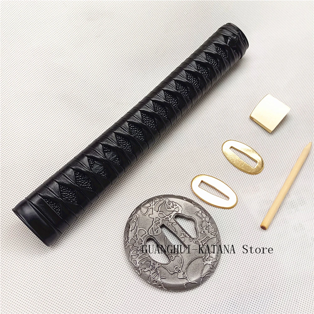 Japanese Samurai Sword Katana/Wakizashi/Tanto Guard Accessory Kirsite Iron Steel Tsuba+Menuki+Fuchi+Kashira+Handle+Habaki+Seppa