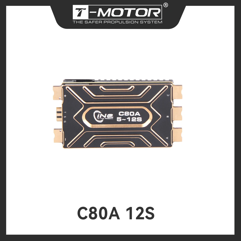 T-MOTOR C80A 5-12S  5-12S Single ESC Electronic Speed Controller Efficient PCB Heat Dissipation Design