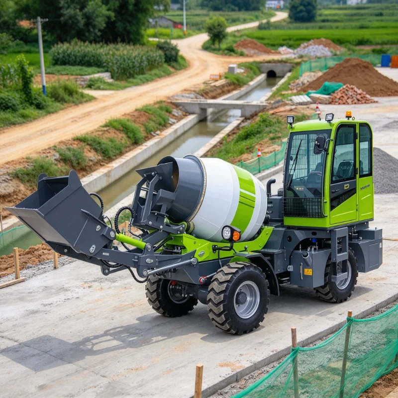 Mobile 4.0m3 Concrete Mixer Self Loading for Concrete and Cement Mixing Model Panho 6500B with Back Drivng Cab