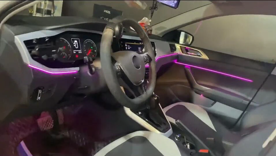 Dynamic 64 Color Ambient Light for Volkswagen VW Polo MK6 2018+ Interior LED Lighting MMI Screen Control Accessories Kit