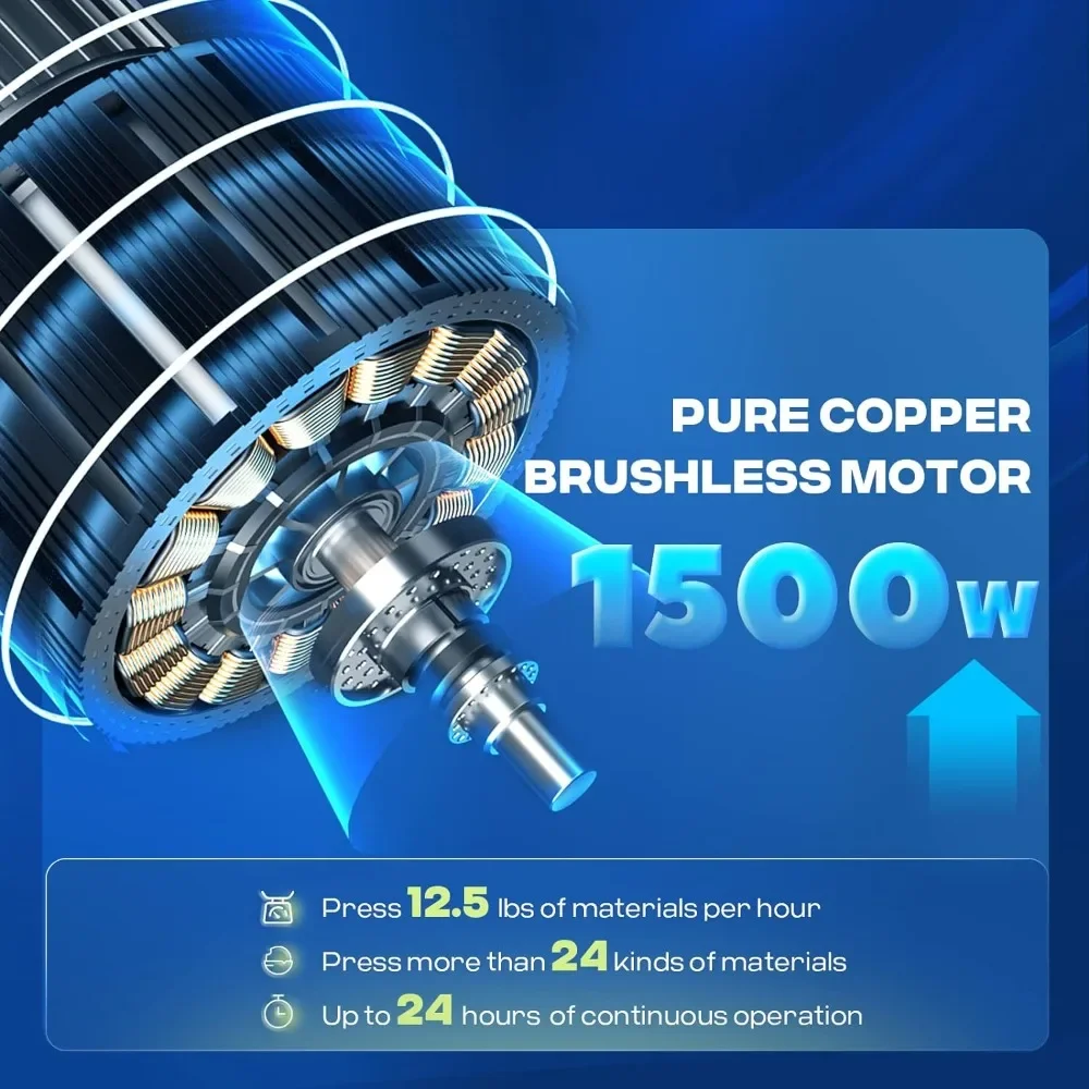 เครื่องกดน้ำมัน 1500W เครื่องสกัดน้ำมันอัตโนมัติ เครื่องบีบน้ำมันอินทรีย์ (กดเย็น/ร้อน, จอแสดงผลดิจิตอล