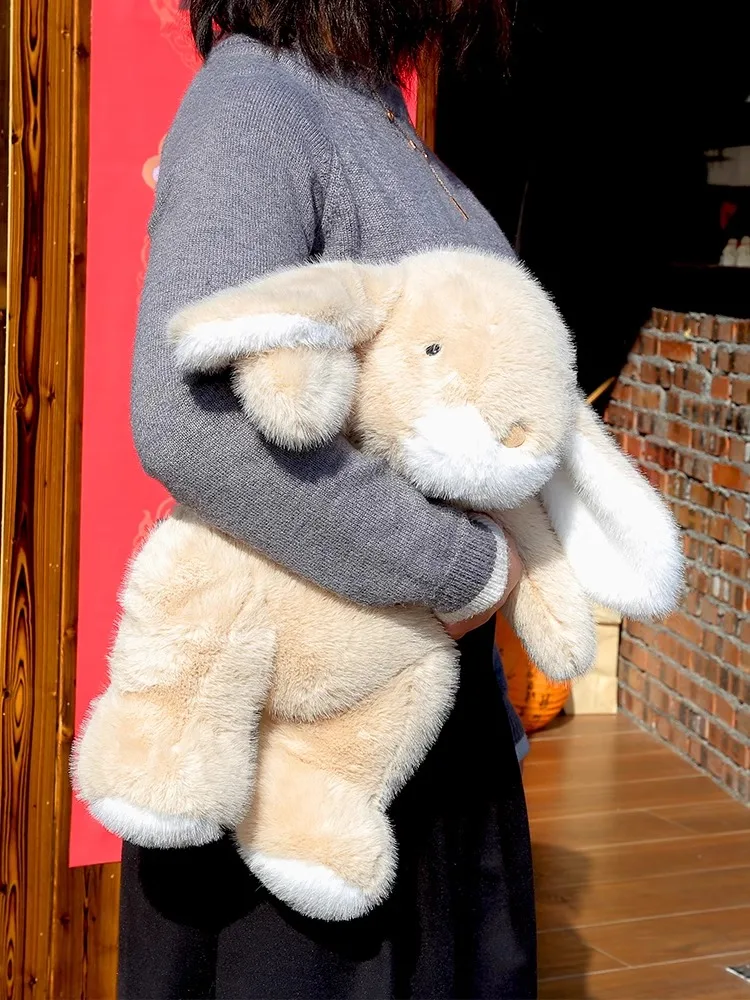 45cm Cute Long Eared Rabbit Plush Doll Dog Doll Holding Sleeping Elephant Accompanying Plush Toy Children's Gift