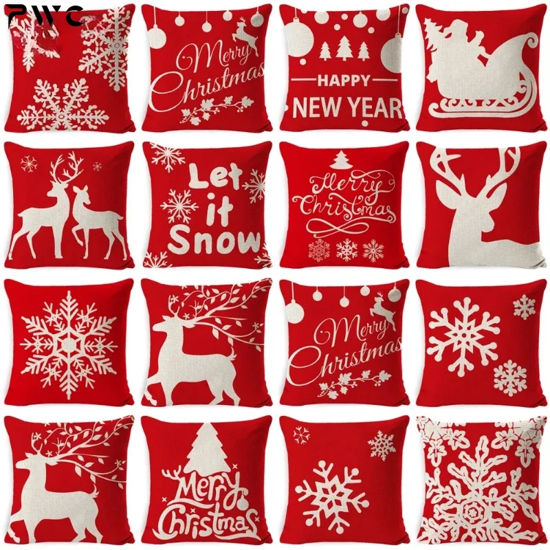 

Christmas Linen Cushion Cover Sofa Cushions Plant Throw Pillow Covers Christmas Decorations For Home Decoration Natale