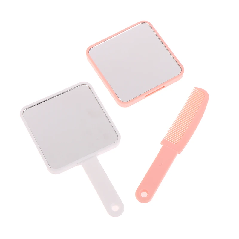 Eyelash Extension Handheld Makeup Mirror Square Makeup Vanity Mirror With Handle Hand Mirror SPA Salon Compact Mirrors