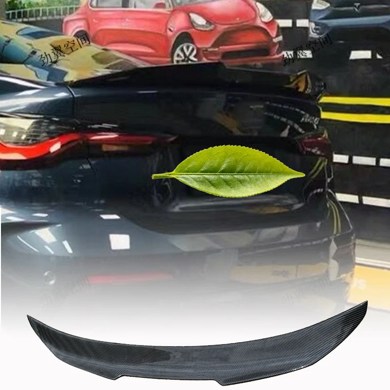 Suitable for BMW 4 Series 2-door G22 modify PSM Style Carbon fiber Rear Spoiler Trunk wing   unpaintedcarbonSpoiler