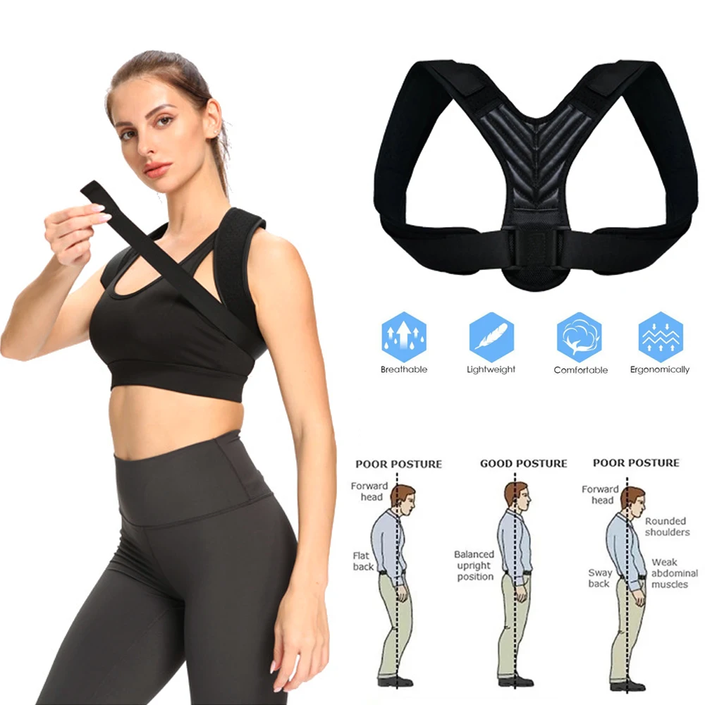 Back Brace Posture Corrector for Women&Men, Adjustable Upper Back&Shoulder Brace Straightener, Relieve Discomfort Neck/Shoulder