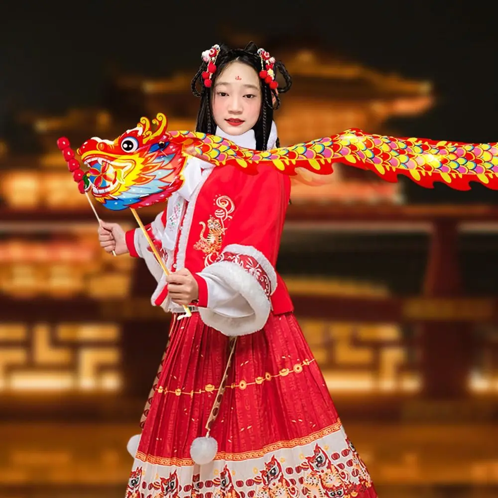 Chinese Dragon Dance Lantern Handmade Traditional Handheld Dragon Lantern Blessing Antique Lantern School Project