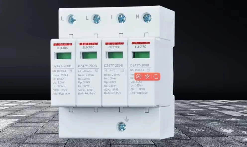 Three-phase Four-wire Lightning Arrester 2P3P4P Industrial Power Protector T2 Home Monitoring Lightning Disconnect 220v