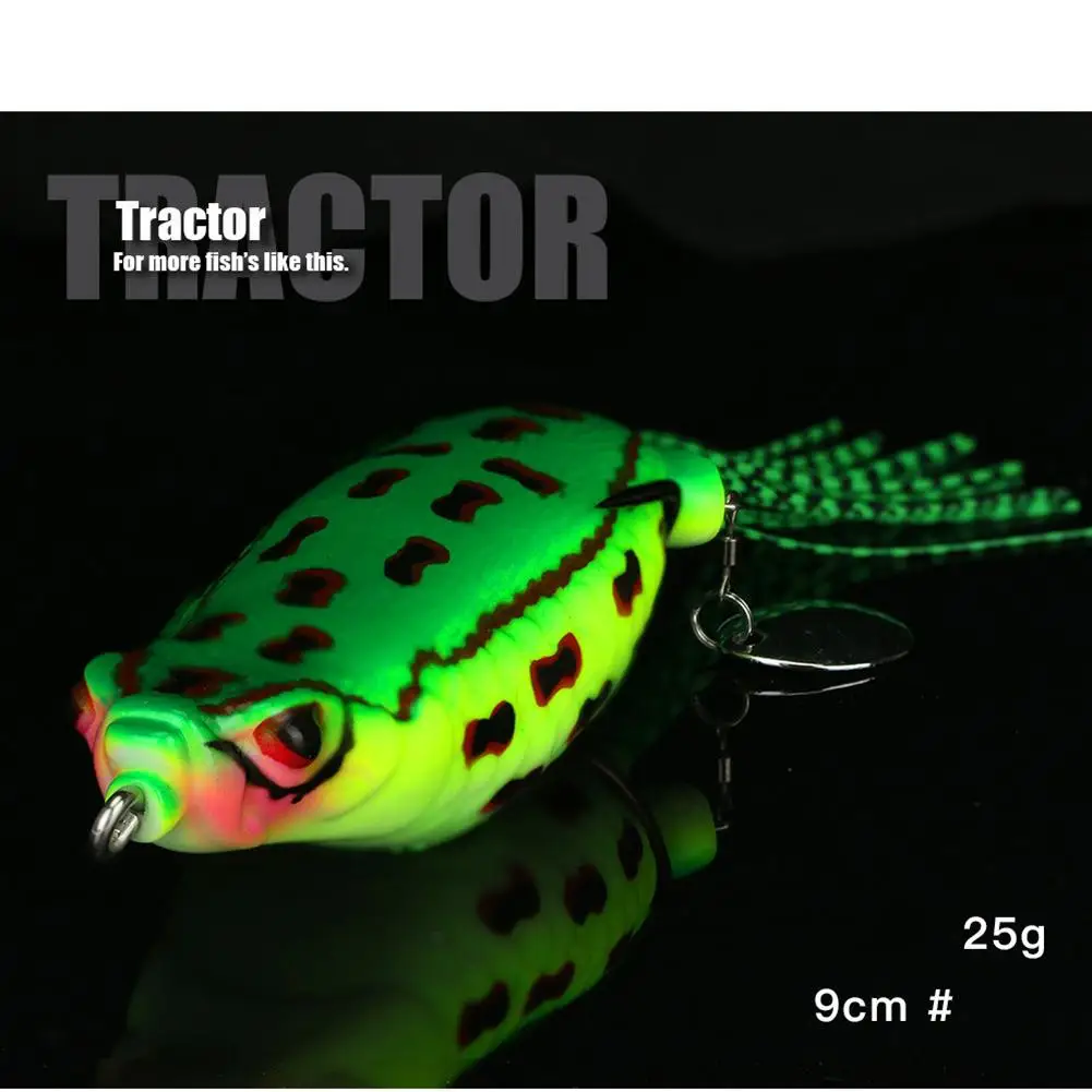 9cm 25g Silicone Giant Frogs Simulation Bait Strengthen The Double Ring Double Sequins Colored Silk Modified Fishing Lure