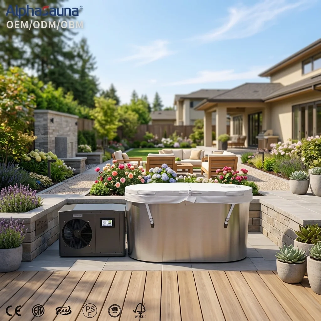 Stainless Steel Cold Water Bathtub With Chiller Connection For Outdoor Ice Bath Recovery Therapy Tub Custom OEM ODM Available