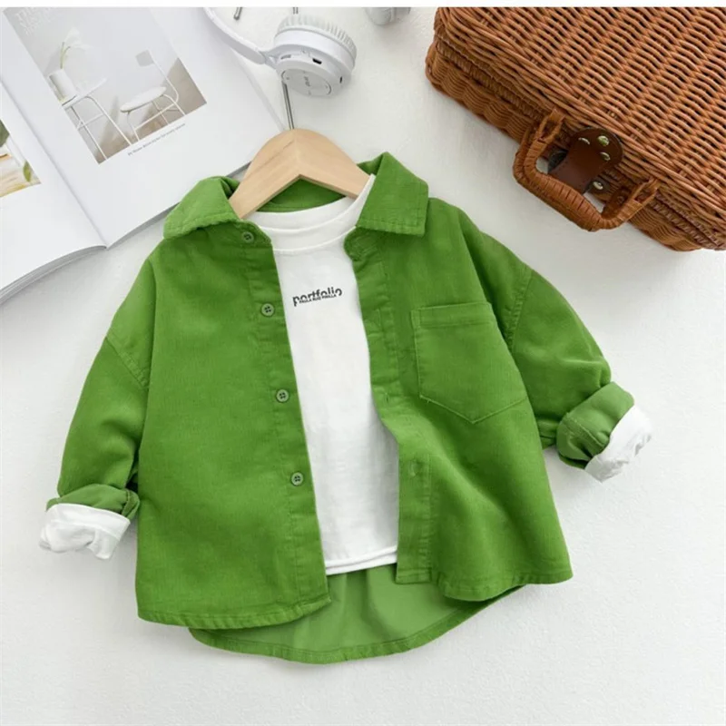 2025 Green Spring Autumn Shirts Outwear Sunscreen Beach Children's Clothing Boys Baby's Kids Blouse Coat Jacket Outwear Cotton