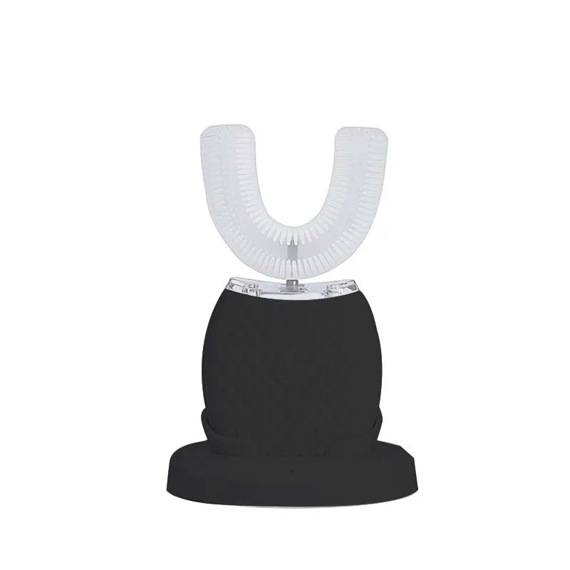 فرشاة أسنان كهربائية من السيليكون سونيك على شكل حرف U، فرشاة أسنان أوتوماتيكية لتنظيف الفم بزاوية 360 درجة، ضوء أزرق بارد #2