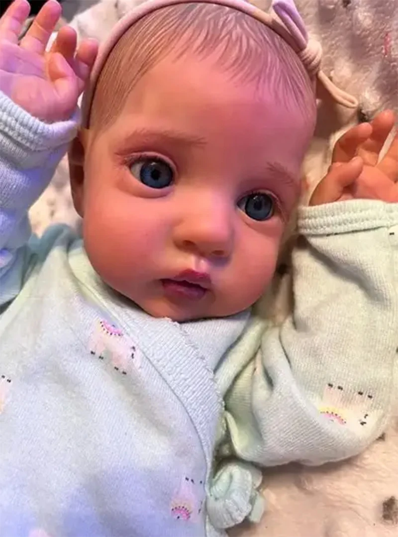 17 Inch (43cm) Mikki Reborn Kit, Pre-Painted Hair Soft Vinyl Doll Parts, DIY Reborn Doll Making Supplies, Doll Accessories