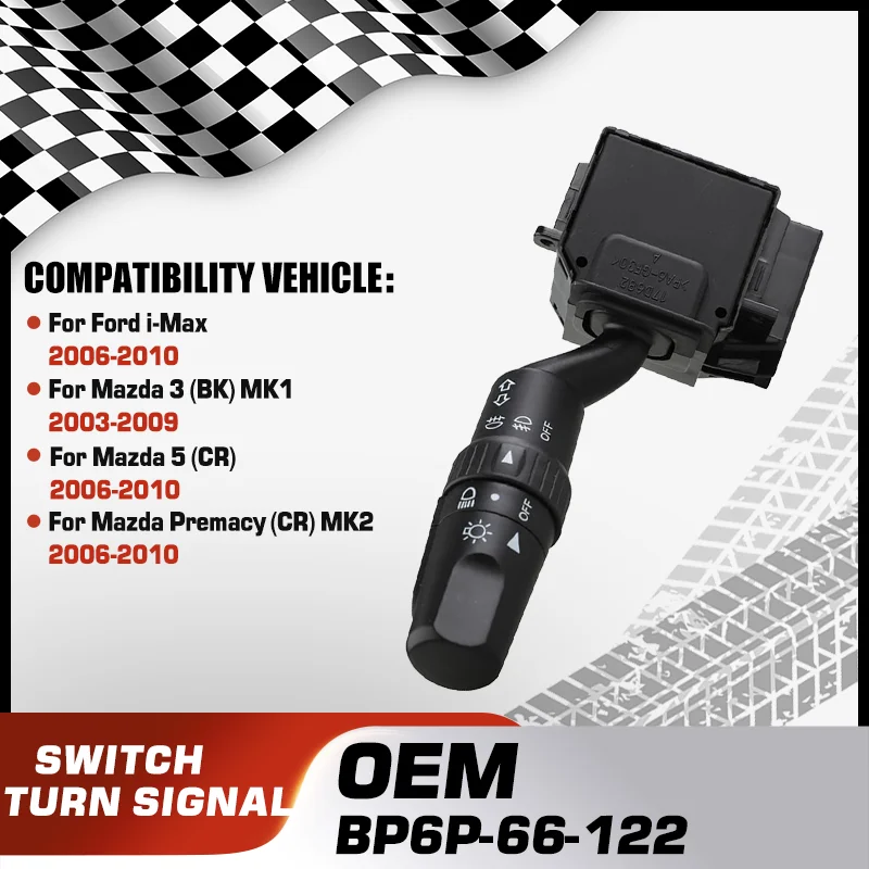 

Turn Signal Switch For Ford i-Max 2006-2010 Mazda 3 MK1 2003-2009 Mazda 5 2006-2010 Mazda Premacy CR MK2 2006-2010 BP6P-66-122