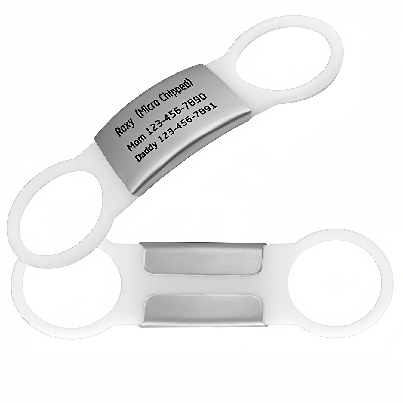 Personalised Dog Tag Silent Slide On Id Tag For Pet Collars_voghion.com