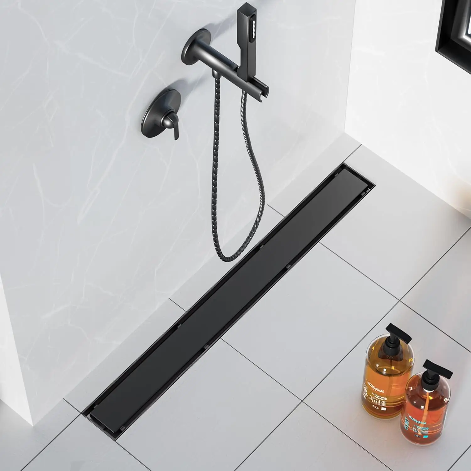 

2025 New Arrival Matte Black 304 Stainless Steel Floor Drain with Tile Insert for Sleek Bathroom Design