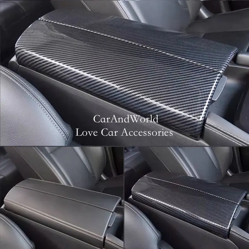 

For Nissan X-Trail XTrail T33 Rogue 2021-2025 Interior Central Armrest Storage Box Panel Cover Trims ABS Carbon Car Accessories