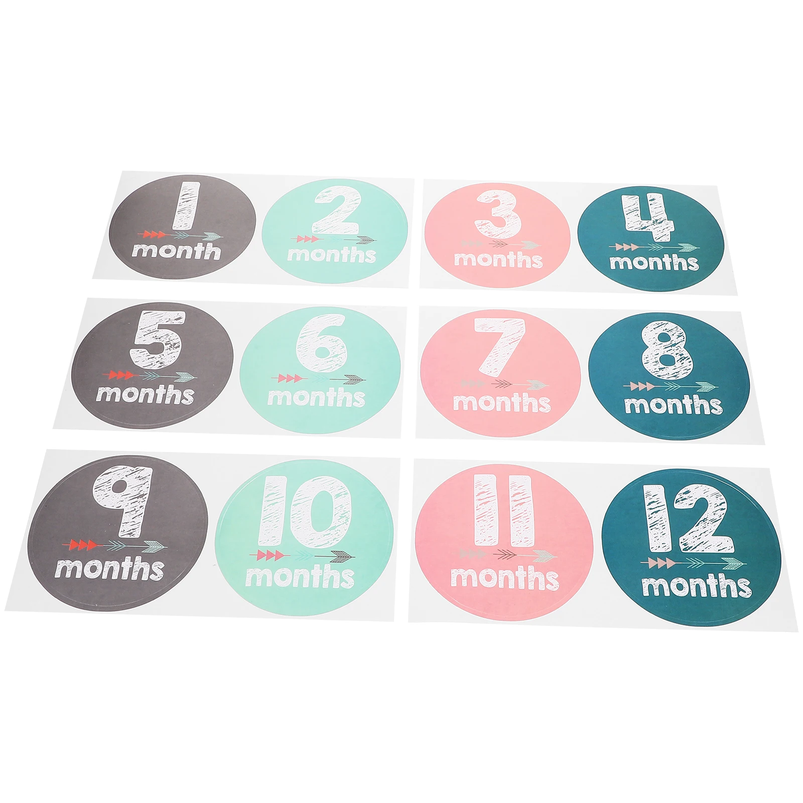 

1 set Digital Stickers Newborn Photoshoot Baby Month Milestone Scrapbook Monthly Photo Props Numbers Pattern Celebrate Memory