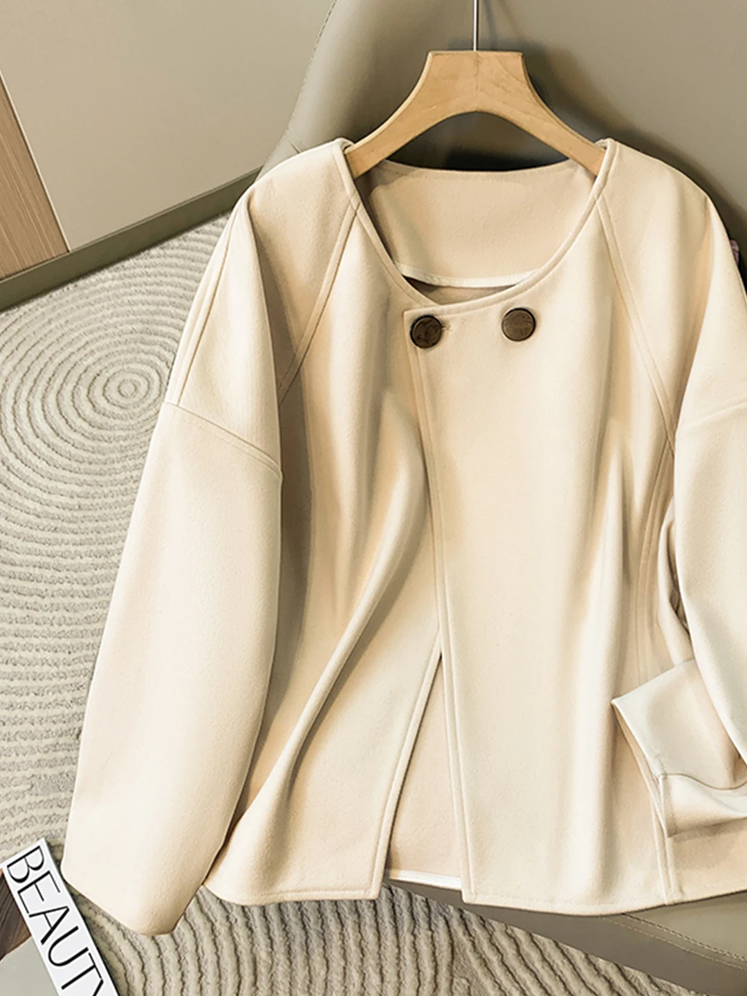 

Spring 2026 Women's Long Sve Jaet plus Size Loose Slimming Chic Sle Casual Polyester Fiber Open Cardigan Pear ape