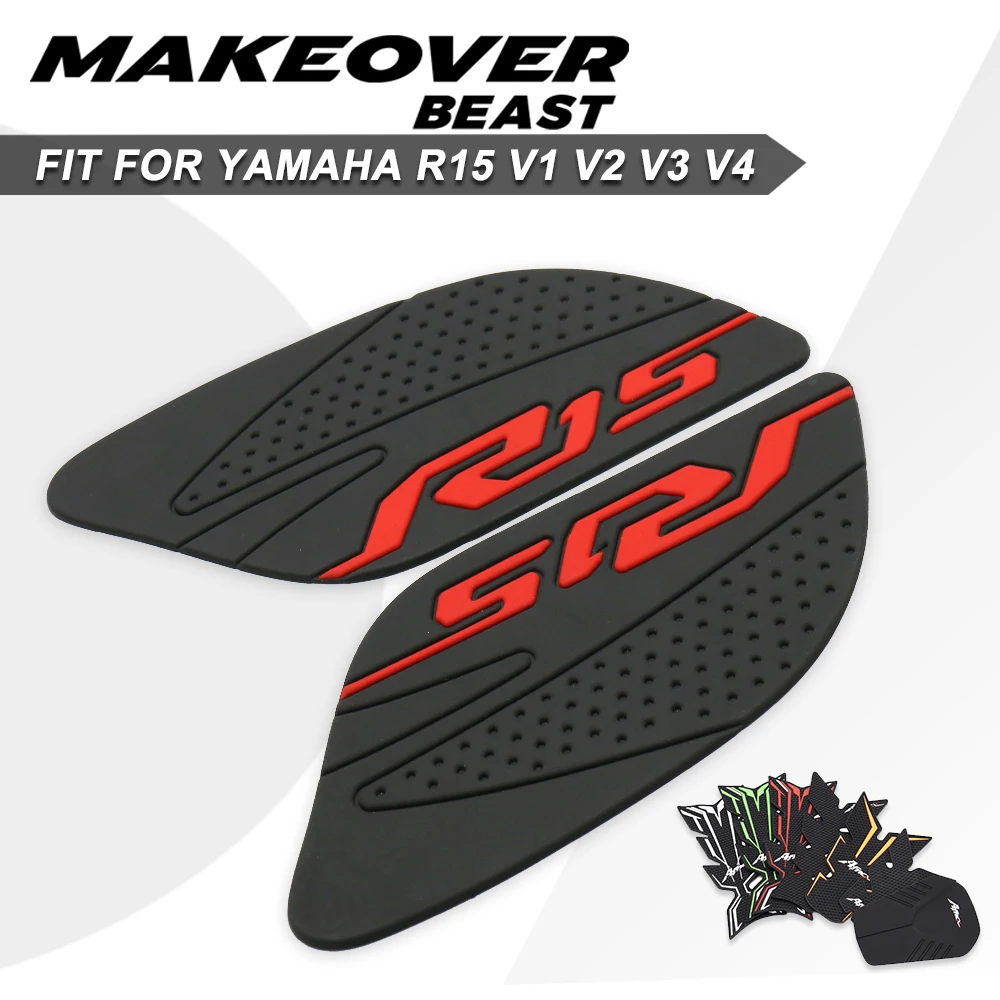 Ajuste para YAMAHA YZF R15 YZF-R15 YZFR15 V1 V2 V3 V4 Protector antideslizante tanque Pad pegatina Gas rodilla agarre tracción lateral calcomanía