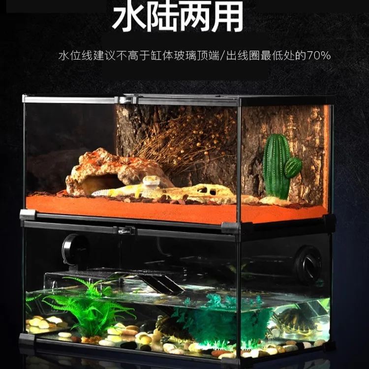 Rainforest Glass Terrarium for Reptiles Snake Tree Frog Bearded Dragon Lizard Gecko Spider Habitat Tank with Decorations view 2