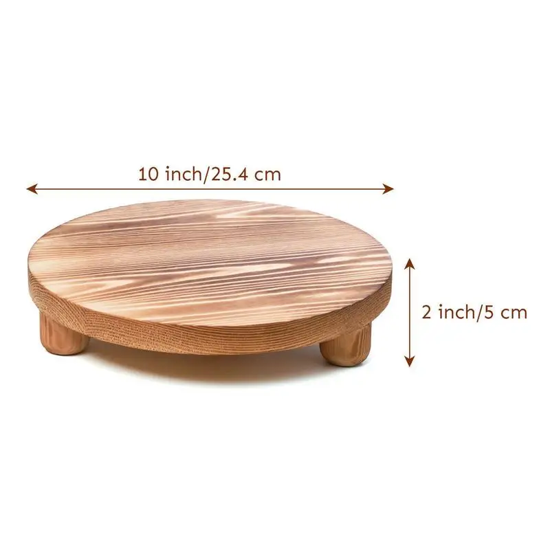 Wood Pedestal Stand Round Display Stand Riser Farmhouse  Decorative Tray Wooden Riser Soapy Stand for garden Indoor