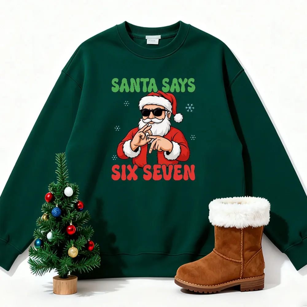 سانتا الفيروسية قائلا 6 7 بلوزات عيد الميلاد مضحك ستة سبعة ميمي عيد الميلاد الإنترنت نكتة تتجه وسائل الإعلام الاجتماعية الفكاهة هوديس #4