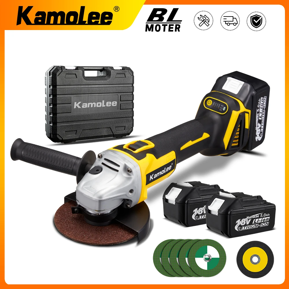 Kamolee 100/125mmCordless öğütücü fırçasız şarj edilebilir açı öğütücü kesme/öğütücü güç aracı Makita pil ile uyumlu