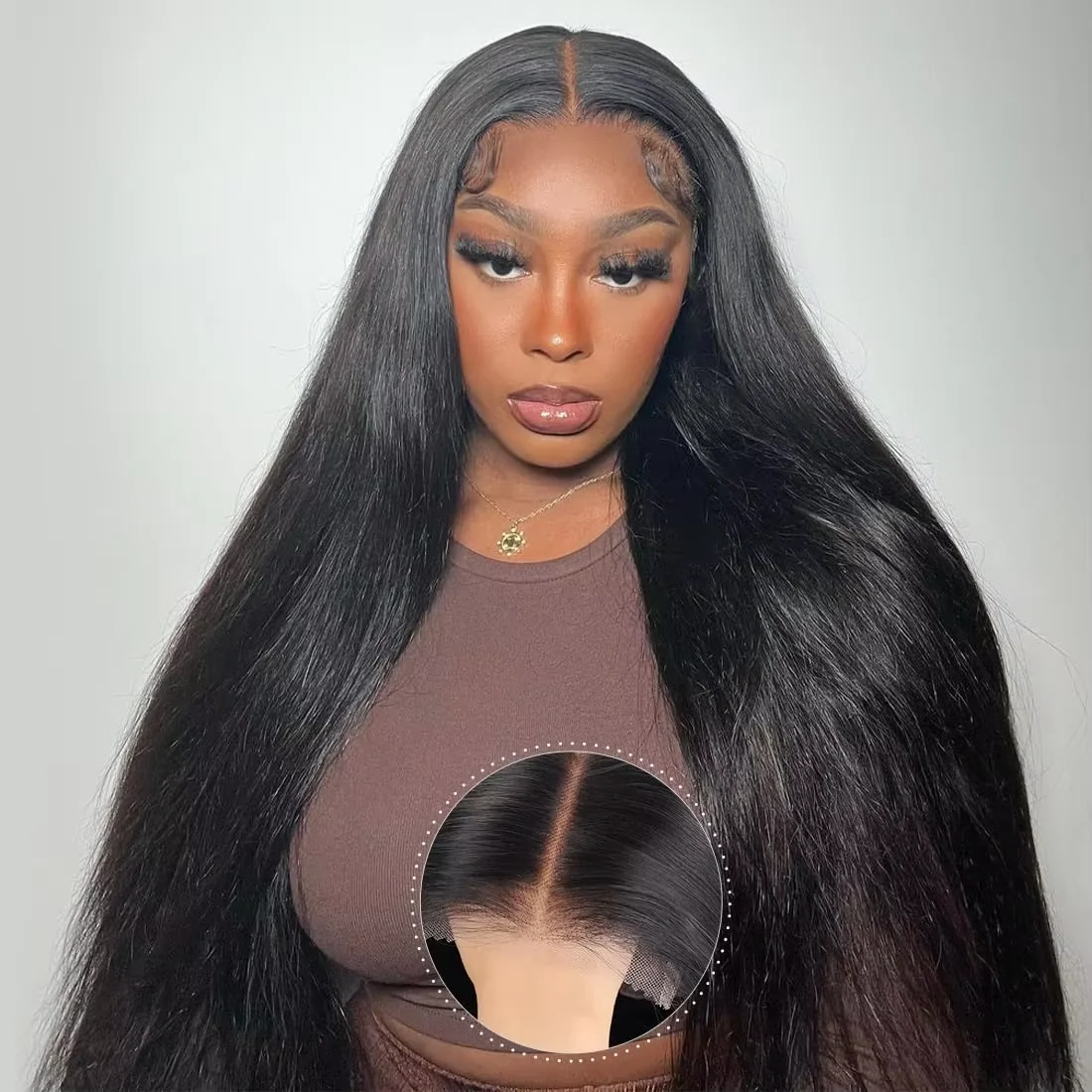 

7x6 Бесклеевые натуральные цвета, готовые к работе, длинные прямые волосы 40 46 дюймов, застежка 12A, человеческие волосы Remy, предварительно выщипанные парики, плотность 220%