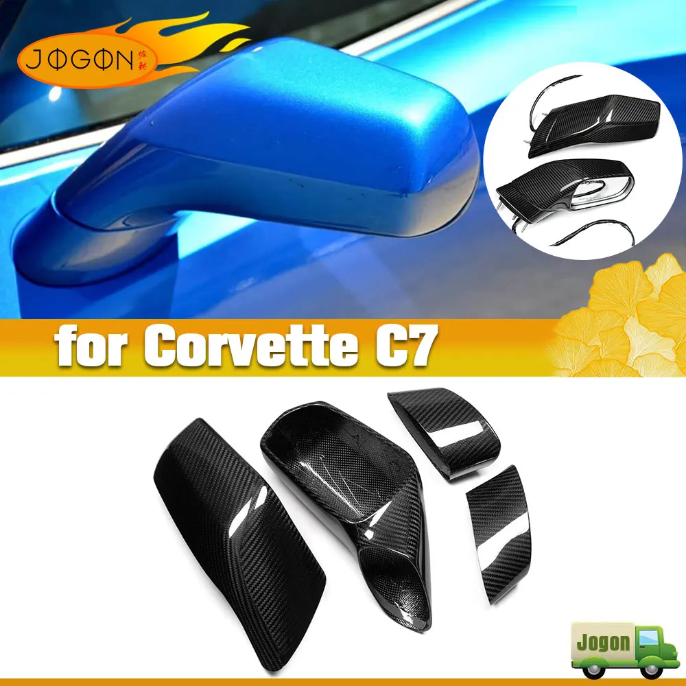 

JOGON Real Carbon Fiber Rearview Mirror Cover Shell Accessories For Corvette C7 Stingray ZR1 Z06 Z51 Coupe Convertible 2014-2019