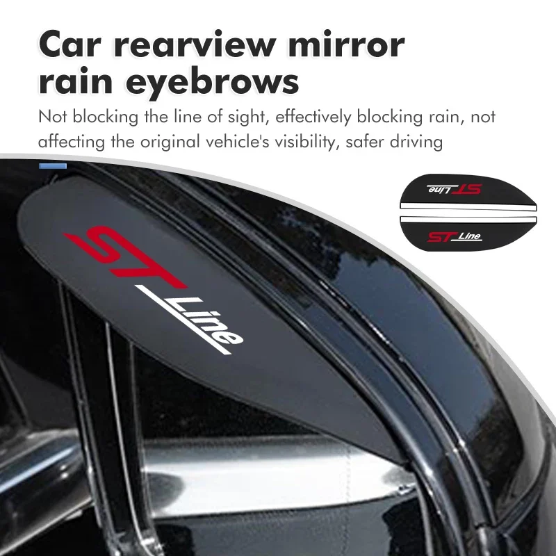 Exterior Anti-Rain Eyebrow Visor Rearview Mirror Snow Rain Guard Shade Frame for Ford Kuga Edge Mustang Shelby Auto