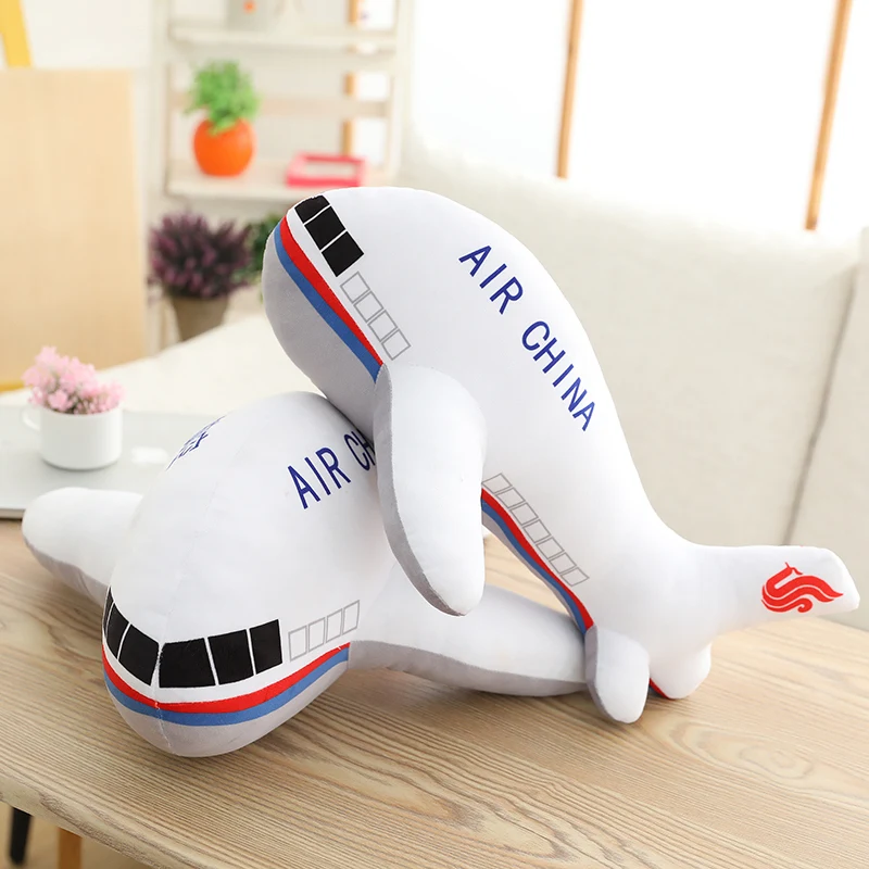 40/60/80cm Simulation Airplane Plush Throw Pillow Cartoon Stuffed Plane Plushies Cushion Doll Anime Soft Kids Girls Toys Gifts