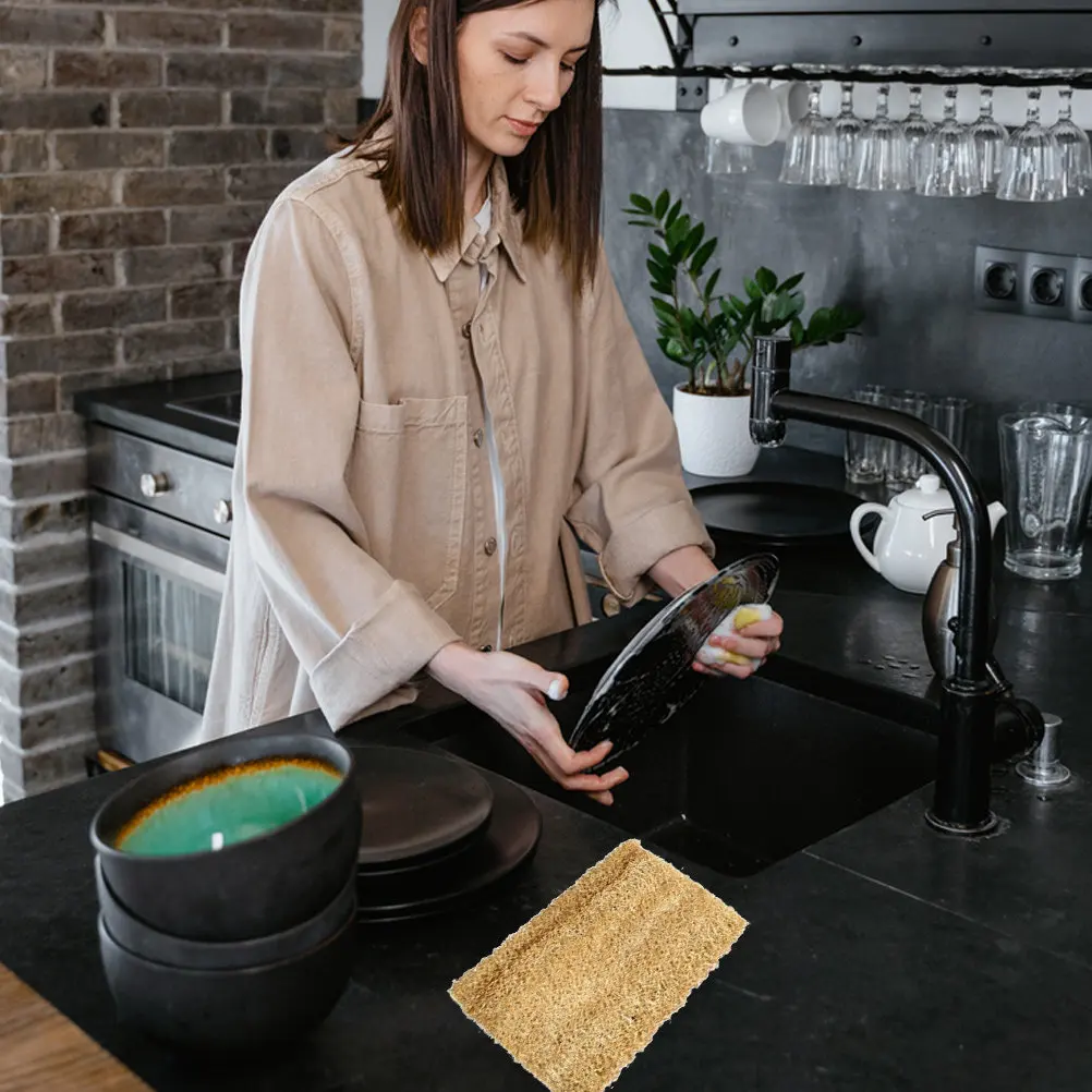 

Набор из 3 натуральных губок-люфф для мытья посуды, легкие, многофункциональные, для кухни