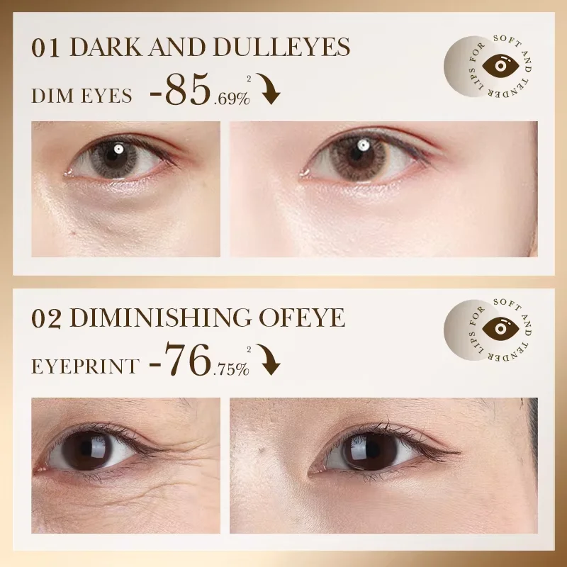 Crema de ojos de ácido hialurónico de oro de 24 quilates, crema hidratante reafirmante para ojos, suero reparador de ojos, productos para el cuidado de la piel.