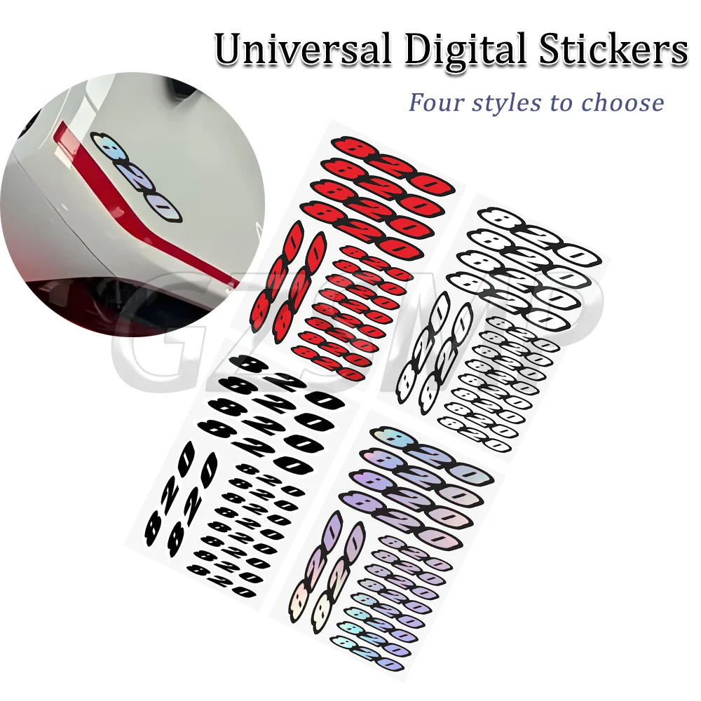 Motorcycle Racing Arabic Numbers Stickers Sticker Number Helmet Sticker Fit for Ducati Hypermotard 820 SP Hyperstrada