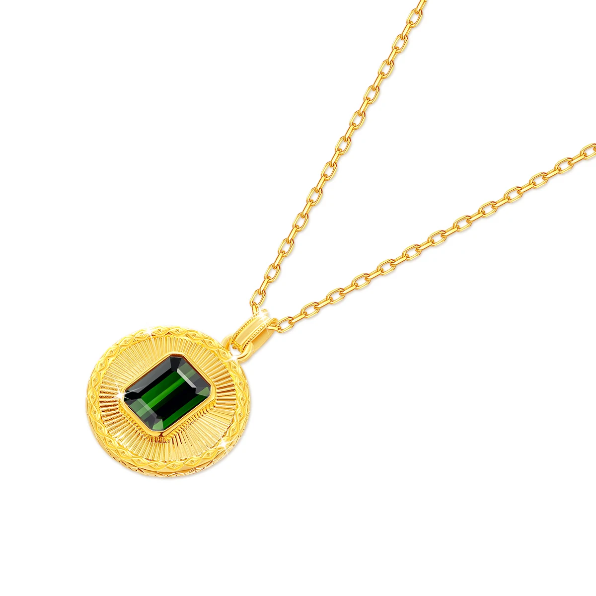 Original Design 18K Gold Natural Diopside Pendant Necklaces Anniversary Party Gift Fine Jewelry With Certificate for Women