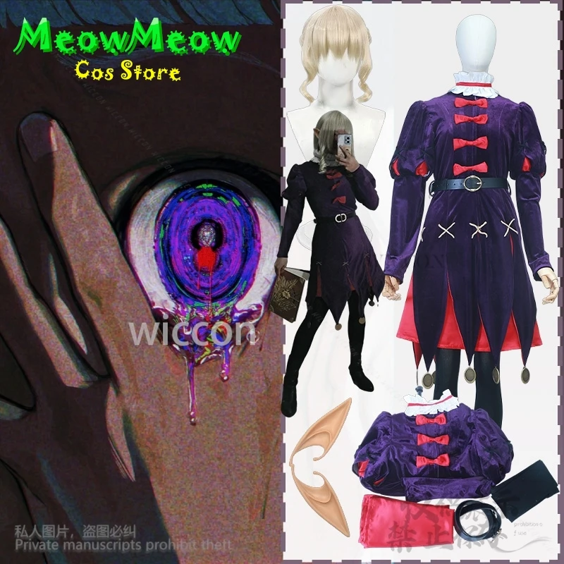 

Чертополох Косплей Delicious In Dungeon Аниме Костюм Волшебник Темно-Фиолетовая Униформа Готическая Лолита Y2K Панк Платье Хэллоуин Вечеринка Cos