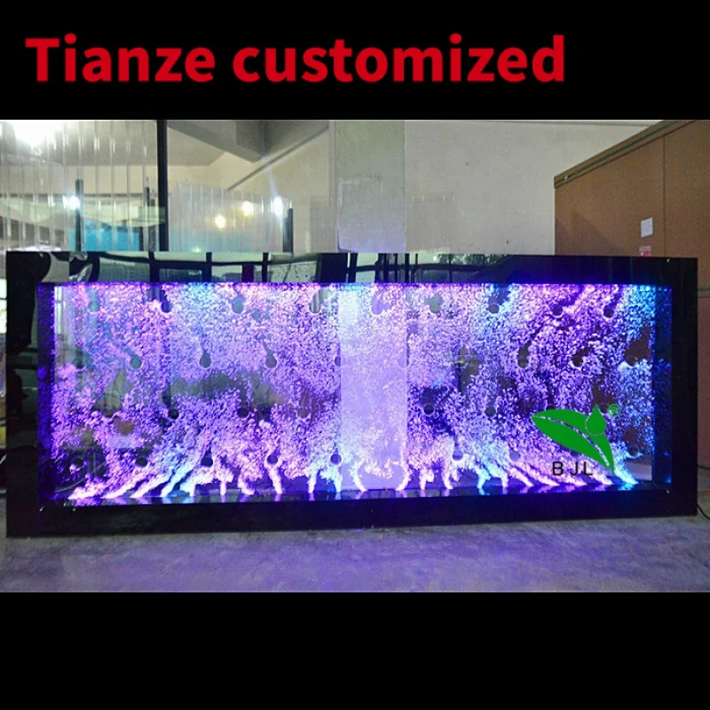 (customized)wall hanging mounted bubble square tube bubble water wall panel RGB color waterproof panel bubble