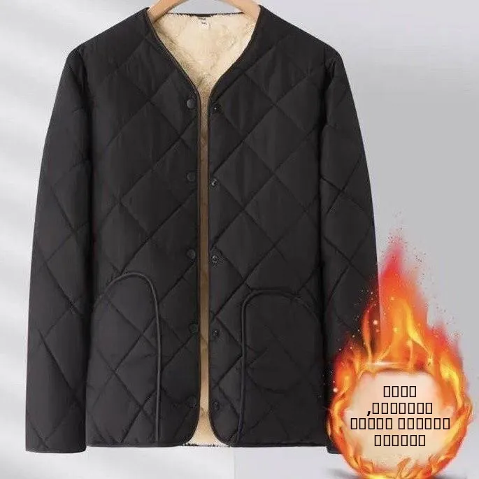 

Men's Winter Thick Warm Cold-resistant Mid-aged Cotton Jacket Fleece-lined Thickened Outerwear Dad Cotton Coat Long Style